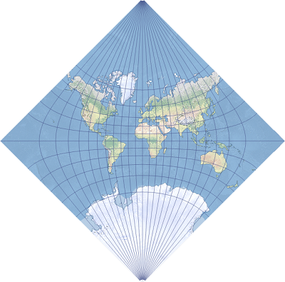 Exemple de projection cartographique Adams square II