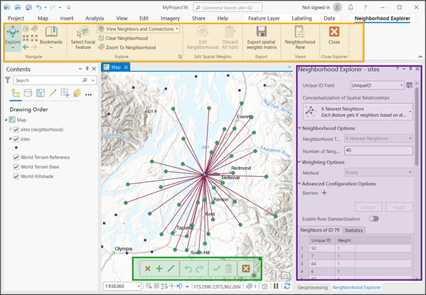 Composants de l’explorateur de voisinage