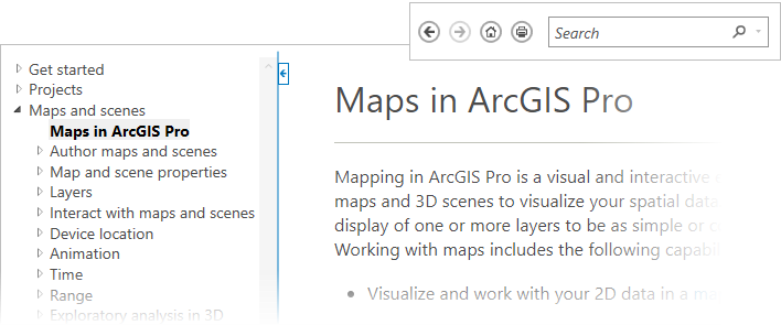 Visionneuse d’aide ArcGIS Pro