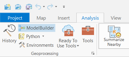 ModelBuilder dans l’onglet Analysis (Analyse)