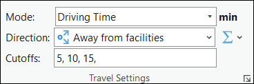 Section Travel Settings (Paramètres de déplacement)