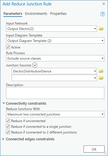 Règle réduisant toutes les jonctions à l’exception de celles de la classe source DistributionDevice