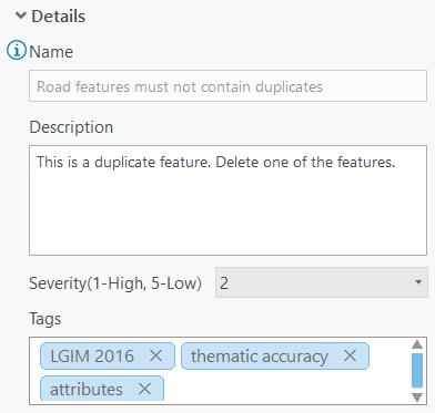 Détails de la vérification Duplicate Feature (Entité en double)