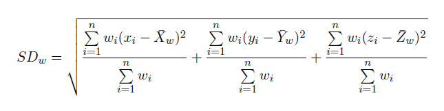 Formule de la distance pondérée