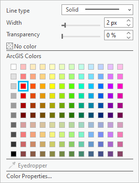 Palette de couleurs indiquant la couleur Rouge Mars (ligne 3, colonne 2).