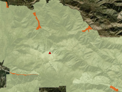 Résultats de l’outil Clip (Découper) affichés dans une vue cartographique.