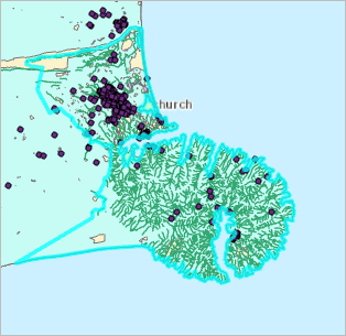 Entité Christchurch City (Ville de Christchurch) sélectionnée sur la carte