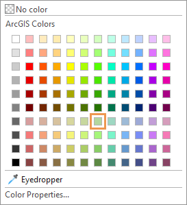 Palette de couleurs indiquant la couleur Sauge poudrée (ligne 7, colonne 7).