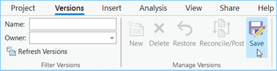 Cliquez sur Save (Enregistrer) dans l’onglet Versions (Versions).
