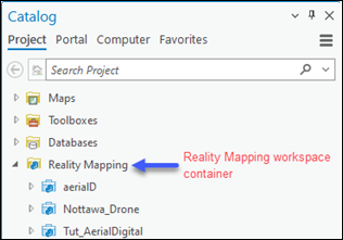 Conteneur d’espace de travail Reality Mapping