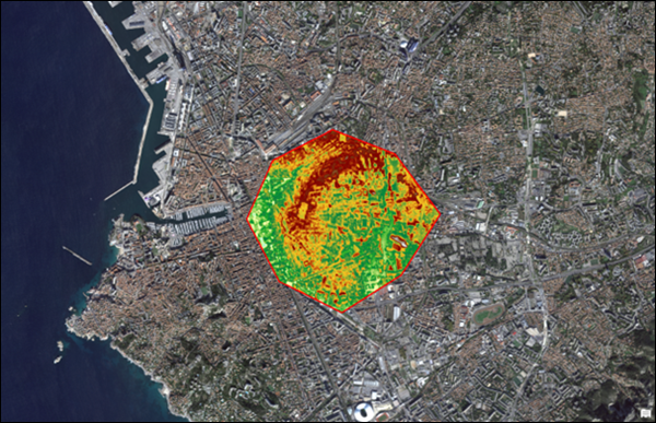 MNS d’ortho-cartographie défini par le polygone de masque