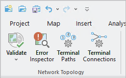 Outils et commandes dans le groupe Topologie de réseau