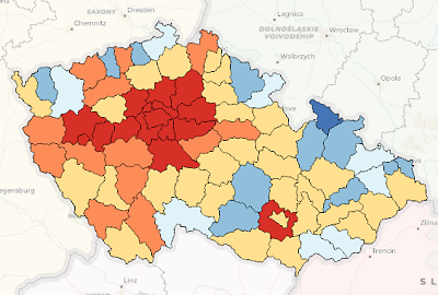 Exemple de symbologie de carte de couleurs graduées