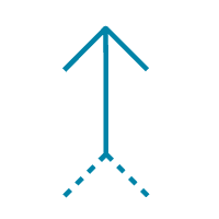 Exemple de l’option de règle Linked Chevrons (Chevrons liés)