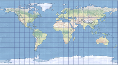 Exemple de projection pseudo-cylindrique