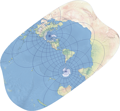 Exemple de projection cartographique orthomorphique oblique rectifiée