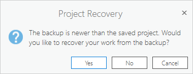 Invite Project Recovery (Récupération de projet)