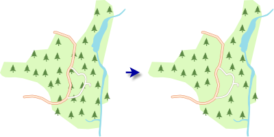 Illustration de l’outil Convertir la position des symboles ponctuels en points