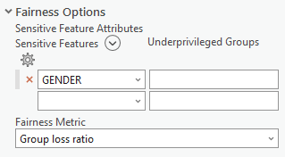 Options du paramètre Métriques d’équité pour les modèles de régression