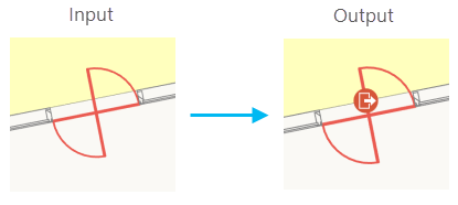 Illustration de l’outil Générer les entrées d’un bâtiment pour des portes tournantes