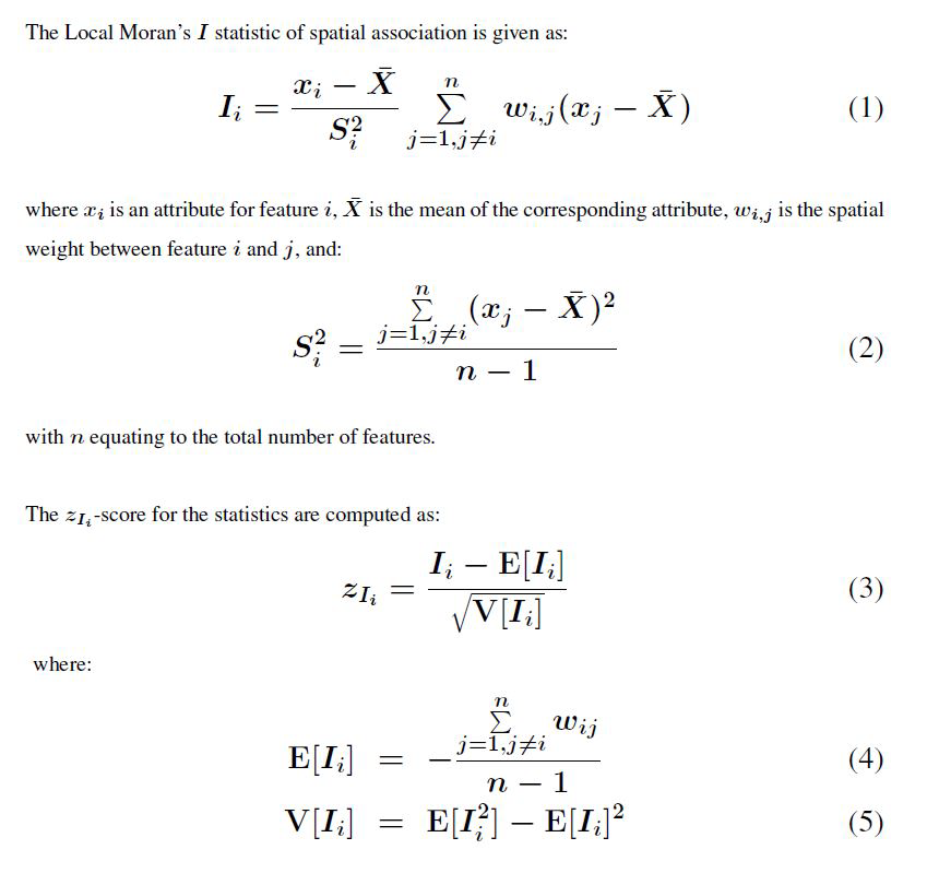 Formules mathématiques locales de Moran